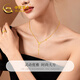 CHINA GOLD Butterfly Tassel Gold Necklace Women's 999 Pure Gold Pendant Birthday Gift for Girlfriend and Wife Gold Weight Approximately 2.7g Pure Gold Necklace