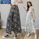 Pantalon à jambe large florale modale pour femmes en été mince 2025 Nouveau pantalon décontracté à double couture