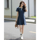 
Tang Lion (TonLion) 2025 summer women's polo collar contrasting short-sleeved dress