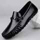 
Zero-degree broken 2025 summer new men's business casual leather shoes with one foot, soft sole bean shoes, men's loafer shoes MT9922 black 38