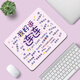 Fansong Creative 2025 Einfacher Text Maus-Pad für Männer und Frauen Büro Laptop Keyboard Pad Minimalist Style Anti-Rutsch-Pad-Maus-Pad-Bürospiel kleines Quadratmausträger MV-1478 4mm 260x210mm