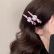 Cute Pink Kitty Hairpin Women's Seamless One-Line Positioning Clip Bangs Side Clip Side Hairpin Cosmetic Clip Headwear One-Line Clip Pink + Off-White 1 Each