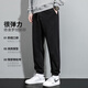Mianzhi Guocha brand men's casual pants, men's Korean style versatile leggings, loose lace-up sports pants, black XL