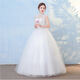 Nuevo vestido de novia de novia europea y americana, cuello de pie y vestido de boda de gran tamaño, blanco L