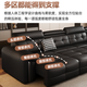 Pinyuejun and sofa Lawrence electric multi-function sofa Italian-style living room direct cowhide intelligent voice telescopic sofa bed 2.15-meter double electric position newly upgraded space sitting feeling Half-leather wireless version Contact surface leather + wireless remote control
