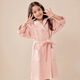 bebedogA pure cotton children's bathrobe double-layer waffle cotton absorbent yukata spring and autumn long sleeve hood nightgown pajamas sky blue (for both men and women) 150 (12A) (suitable for height 145-160cm)