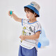 
Xiaohuanmei children's short-sleeved suit Korean version 2025 summer new girl pure cotton T-shirt boy shorts baby children turmeric three-color skateboard 100 (recommended height 90-100cm)