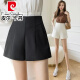 Pierre cardin white suit shorts for women 2025 new summer outfit style thin high waist slimming A-line chiffon wide-leg pants 854 white [commuting capable] S S Recommended 85-95Jin [Jin equals 0.5 kg]