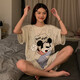 Modal-Pyjama für Damen, wendbar, sommerlich, neu, V-Ausschnitt + Rundhals-Kurzarm-Shorts, süßes Homewear-Set 9901w# Sleepy Mickey XL