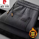 Pierre Cardin Chenille sweatpants men's 2025 autumn new casual pants straight-leg loose middle-aged corduroy dad pants men gray autumn style M recommended 90-110Jin Jin equals 0.5 kg