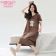 Modal nightgown for women 2025 summer new short-sleeved thin loose large size cute cartoon casual simple home dress Z653 L