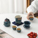 Ancient rhyme travel tea set car business trip portable ceramic quick cup one pot four cups company event business Jilan-one pot three cups+can+big black bag
