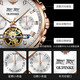 OUPINKE NOUVELLE MONTRE MENS MECANICAL MECANICAL WARTY ENTIÈREMENT AUTALATIQUE MULTIFONNELLE LUMINEMENT ARRÉPRÉPORT BUSINESS WORT Gift pour mari [Version améliorée] Produit 3291 Brown Leather Rose White Men