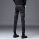 Jinba Herren-Kleidung (K-Boxing) Brand Herren Sommer Dünne Schwarze Jeans Männer schlanke Füße Koreanische Version High-End-Elastizität Casual High-End-Hosen 1048-Black 32