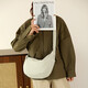 Nylon cloth Japanese large capacity shoulder bag dumpling bag lightweight casual versatile fashion trend simple crossbody bag for women khaki