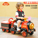 Wu Suowei's small train can sit on a remote-controlled children's electric car for boys and girls, a toy four-wheel car, a two-seater baby battery car, a retro Yingyuan powder, a single electric single drive + front end + carriage