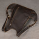 Herren echter Leder cooler Rucksack brauner Cowhide Sport Rucksack 9195 Dunkelbraun 13 Zoll