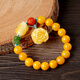ADRIUS luxury high-end beeswax bracelet for women peony DIY Pixiu jade amber chicken oil yellow beaded bracelet beads 10mm beeswax round beads 10mm 14 pieces