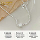 CHINA GOLD S925 silver jewelry women's light luxury niche broken silver small square necklace Mid-Autumn Festival birthday gift for girlfriend and lover broken silver small square necklace