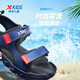 Xtep Children's Beach Shoes Summer Boys and Kids Velcro Easy to Put on and Take Off Soft, Comfortable, Breathable, Fashionable and Versatile Sandals Night Blue/Zhuangyuan Red 27