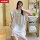 
PURCOTTON Cotton Era 2025 Sleeve Night Dress Cotton Silk Women's Spring and Summer Loose Plus Large Size Pajama Artificial Cotton Length 2025 YZL-GZ15280 M [Suggested 80-100Jin [Jin equals 0.5 kg]]
