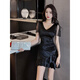 Pierre Cardin Club nocturno Ropa de trabajo Sexy Dress KTV Massage Foot Bathicutan Work Falda de la cadera 3882 Negro L Sugerir 105-115Jin [Jin es igual a 0.5 kg]