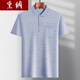 
Daisy Guangdong Puning men's short-sleeved T-shirt with bag Middle-aged men's lapel short-sleeved T-shirt dad's suit summer thin ice silk-9855 gray real pocket M 48/165