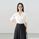 
Miss Bird Blue V-neck Shirt Women's Summer Interview Wear Commuter Formal Short Sleeve Top Professional Shirt
