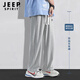 Pantalones de chándal Jeep Spirit Men sueltos Pantalones de pierna ancha Verano delgado versátil Pantalones casuales transpirables hombres grises 2xl