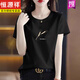 Hengyuanxiang high-end gray pure cotton T-shirt for women short-sleeved loose simple fashionable T-shirt summer 2025 new top 6172 light purple M 80-105Jin [Jin equals 0.5 kg]