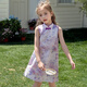 Tutu Xiaoxiang Girls' National Style Cheongsam Skirt Children's Pure Cotton Skirt New Chinese Style Dress Purple 130 Height About 130cm
