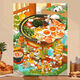 Treasure Bay Food Series Pain d'huile numérique DIY acrylique rempli de peinture d'huile peinte à la main peinte à la main Couleur décorative peinture Z679 Sukiyaki 40 * 50cm Cadre intérieur en bois massif serré + crochet