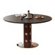 
Zhido medieval round table retro metal legs round dining table Nordic Bauhaus solid wood rock slab dining table SN3894 Berg round table [white rock slab countertop] 75cm 130x130x