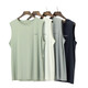 Cool vest shorts summer thin men's pajamas Lanjing Modal cotton pajamas men's home clothing set Light gray/rock gray BXM677B 3XL