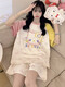 可爱hellokitty睡衣女款纯棉夏季短袖薄款加大码200斤学生家居服 QYS9926 M （适合80-100斤）