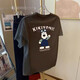 Chapitre cool (Kuzhang) T-shirt de coton pur de conception pour femmes avec grande taille Hong Kong saveur chic rétro à manches courtes à manches courtes à la mode d'été réduisant le top 3883 * Cali couleur Cali 32 m