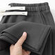 Twill straight casual pants men's autumn and winter fashion sports pants loose and versatile drapey wide-leg sweatpants men's spring and autumn black 2XL