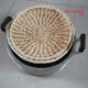 Handmade reed grass weaving steamer hat steamer steamer steamer steamer stainless steel aluminum pot steamer steaming cover rural big pot straw cover dark blue 7374cm