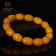 Jiale old beeswax bracelet for men and women, chicken oil yellow amber barrel bead bracelet, Baltic sea beeswax accessories, genuine gift for girlfriend, about 12.9-13.9g, 14 pieces