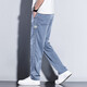 Fat donglai dl pantalon décontracté pour hommes 2024 Nouvelle marque de mode Pantalon masculin lâche Tennis à jambe large pantalon masculin de style Summer Men's Summer HJ1048 Black + HJ1048 Bleu clair M [Taille 28]