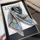 
Story Life Spring and Autumn Korean style thin style splicing tie-dye floral geometric silk mulberry silk scarf 53 small square scarf workplace women 14107-Coffee color 53*53cm