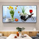 Three-April Tiger and Jiuyu Picture Restaurant Decoration Painting Light Luxury Modern Simple Dining Room Wine Glass Mural Dining Room Dining Table Background Wall Painting 01 - surplus every year 8040 Gold Frame Hand-framed Picture Frame + Light Luxury