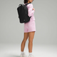 lululemon露露乐蒙Double-Zip22L拉链开合休闲百搭双肩包男女同款 黑色拼横纹灰