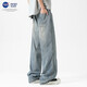 NASA Base Jeans Men's Summer Thin Nouveau pantalon décontracté à patte droite pour garçons pantalon masculin HT-1105 Black M