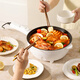Meike's outstanding electric wok, all-in-one wok, electric cooker, multi-functional household electric hot pot, steaming and frying wok, mechanical double-speed electric wok with wooden spatula, 1 inch, thickened, fast heating 3.5L, guaranteed to prevent dry burning for ten years