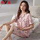 Yalu high-end 2025 new pajamas for women in summer pure cotton short-sleeved cropped pants for summer loose large-size cardigan home clothing NX9898 3XL