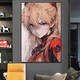 Evangelion hanging painting Asuka Ayari decorative painting Number 1 mobile anime girl's porch painting EVA11 80*12035MM thick aluminum alloy brushed gold