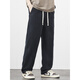 LEE KIDS new mulberry silk casual pants men's spring and summer straight trousers Lycel's cool and breathable high street trendy men's wide-leg pants 9901 black S (80Jin[Jin equals 0.5 kg])