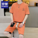 Romon Casual Sports Set Waffle Summer Shorts de verano para hombres Camiseta de manga corta para hombres Set [set] 6182 White M (sugerido 95-115Jin [Jin es igual a 0.5 kg])