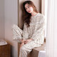 SHUO GU JIN official pajamas for women spring and autumn pure cotton long sleeve women autumn cotton large size autumn and winter thin casual home clothing X1517 whale ash M Recommended 80-100Jin [Jin equals 0.5 kg]